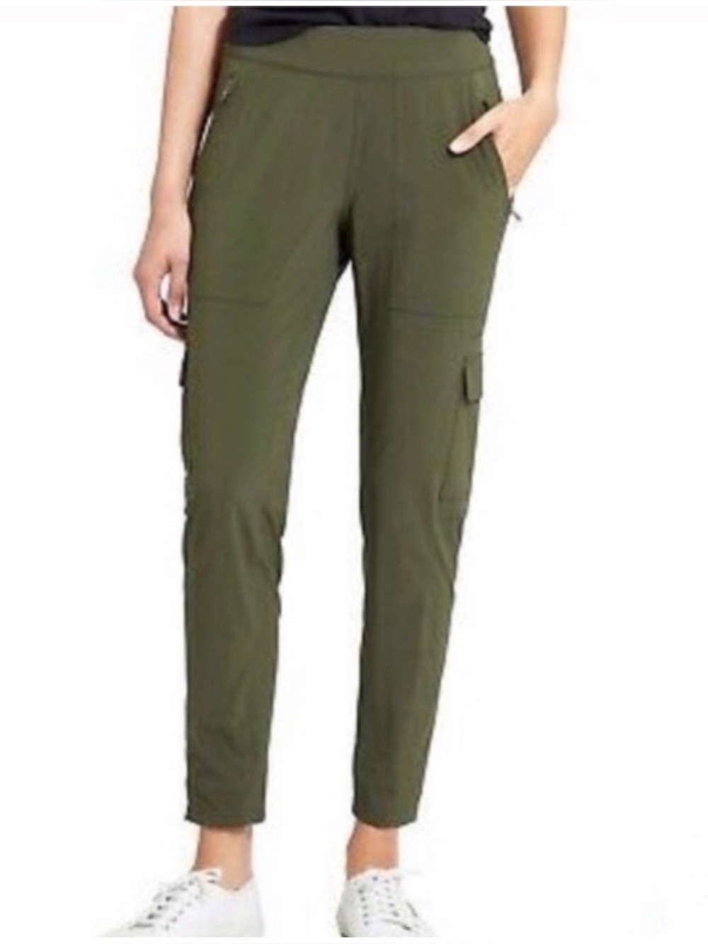 Athleta Chelsea Olive‎ Green Utility Cargo Joggers Pants, Size 4